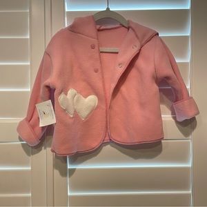 Next Generation Felted Hooded Heart Appliqué Jacket Pink Size 12-24 months